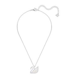Swarovski silver and pearl swan necklace new